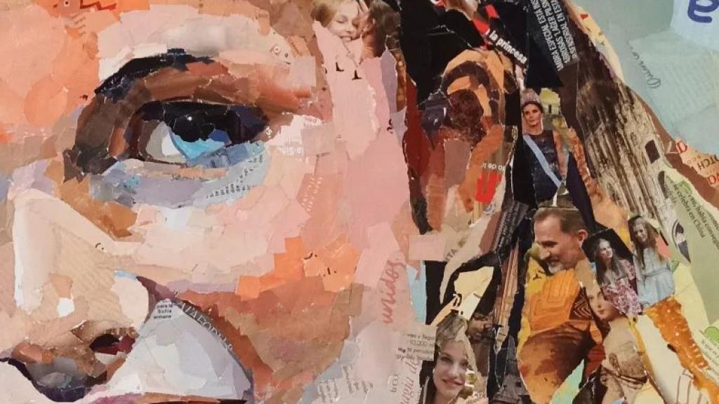 Detalle del retrato de la princesa de Asturias realizado por IdeasDPapel.