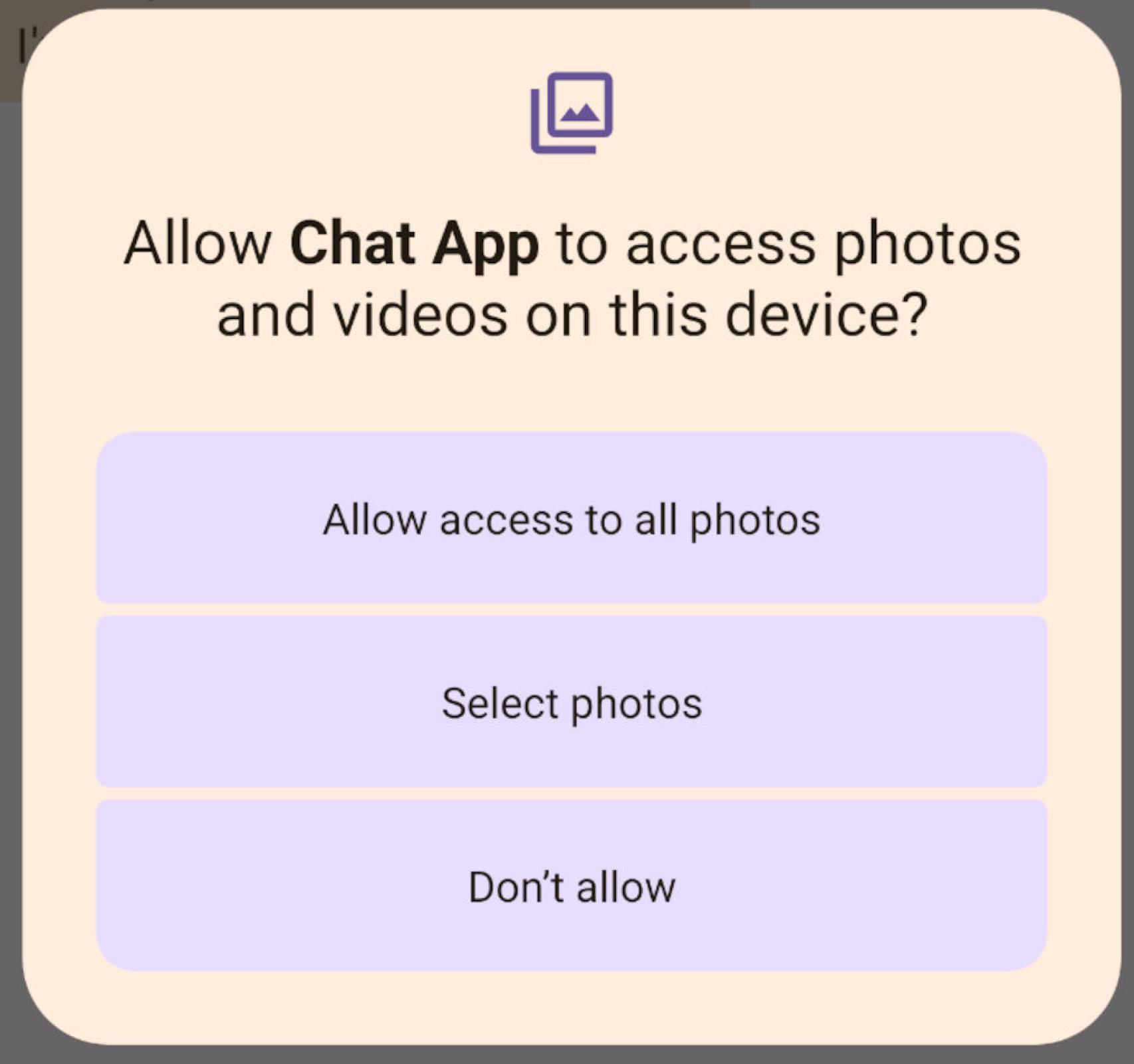 El nuevo cuadro de diálogo que aparece en Android 14