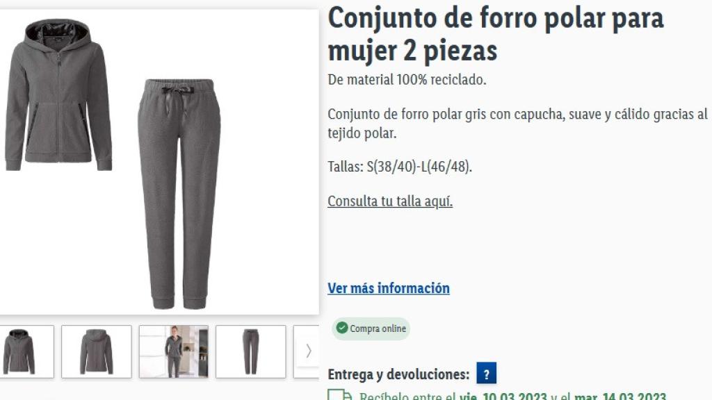 Conjunto forro polar.