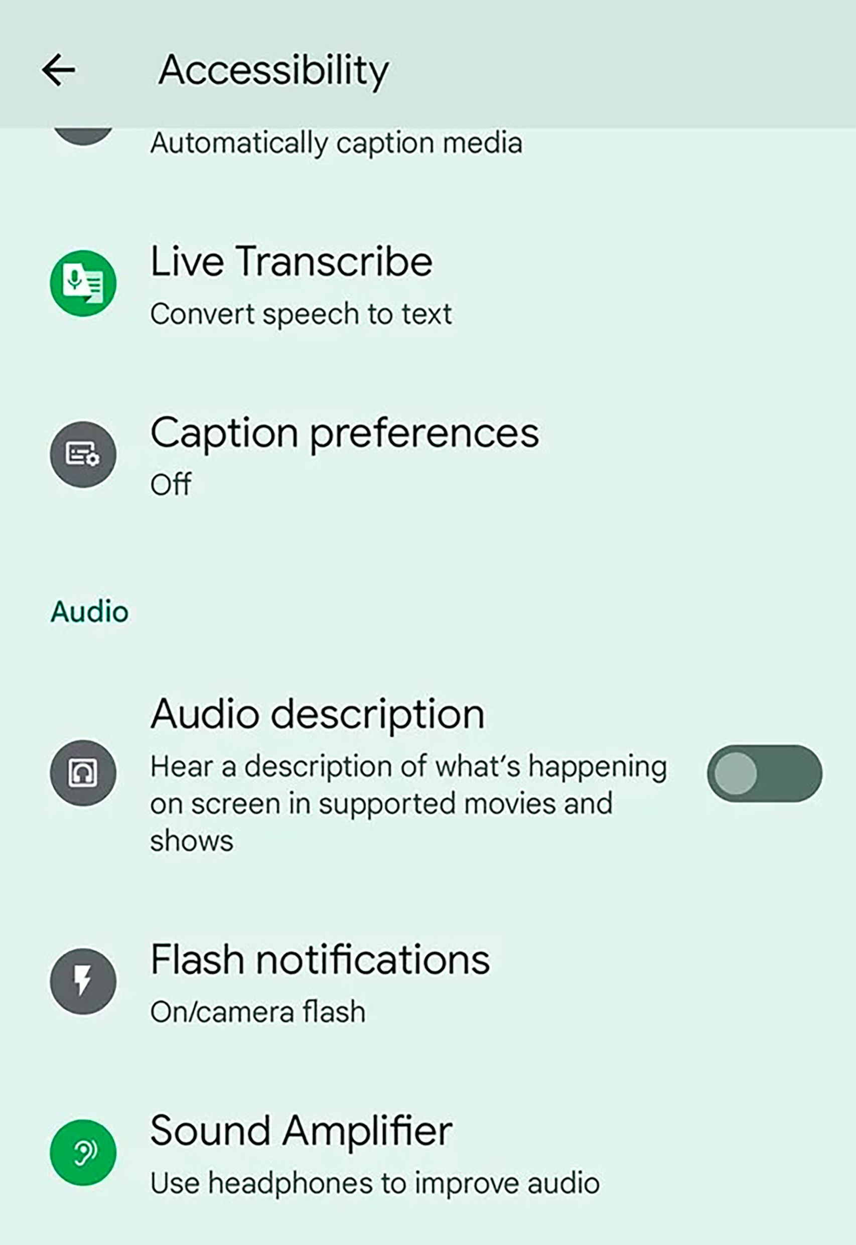 La sección en los ajustes de Android 14 DP2