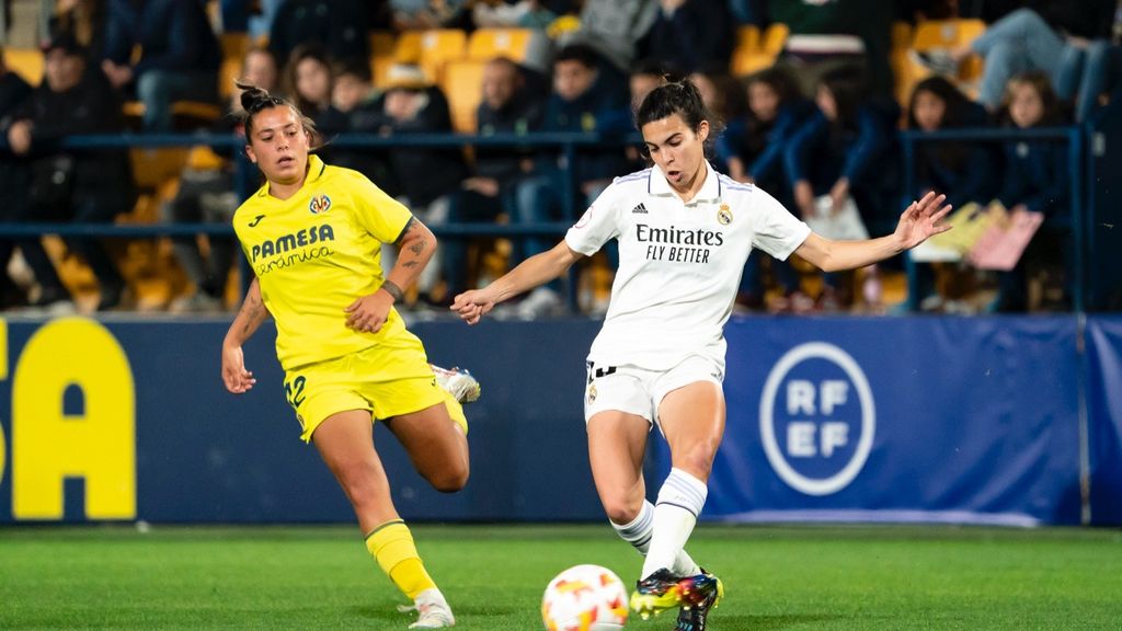Un lance del encuentro entre el Real Madrid Femenino y el Villarreal.