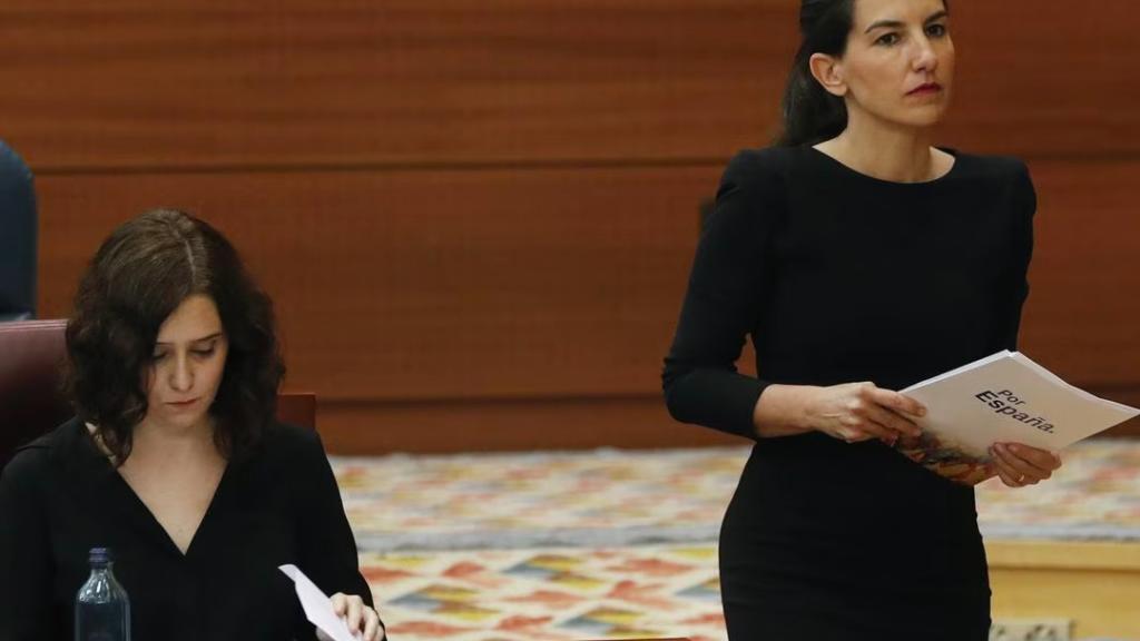 Isabel Díaz Ayuso y Rocío Monasterio en una foto de archivo de la Asamblea de Madrid.