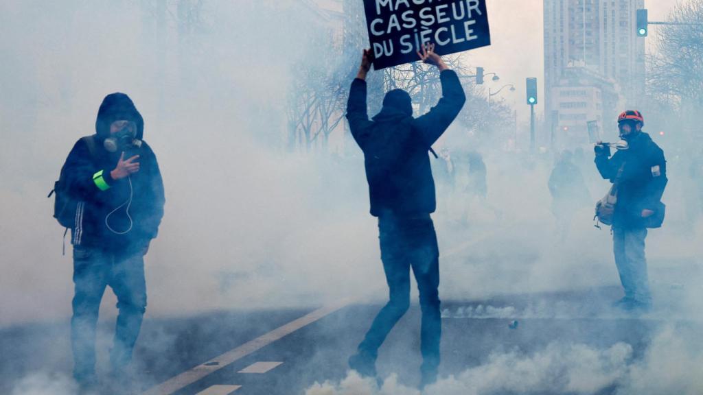 Imagen de las protestas recientes en Francia contra la reforma de las pensiones.