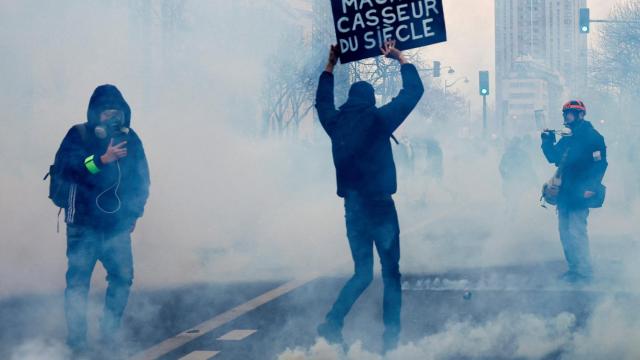 Imagen de las protestas recientes en Francia contra la reforma de las pensiones.
