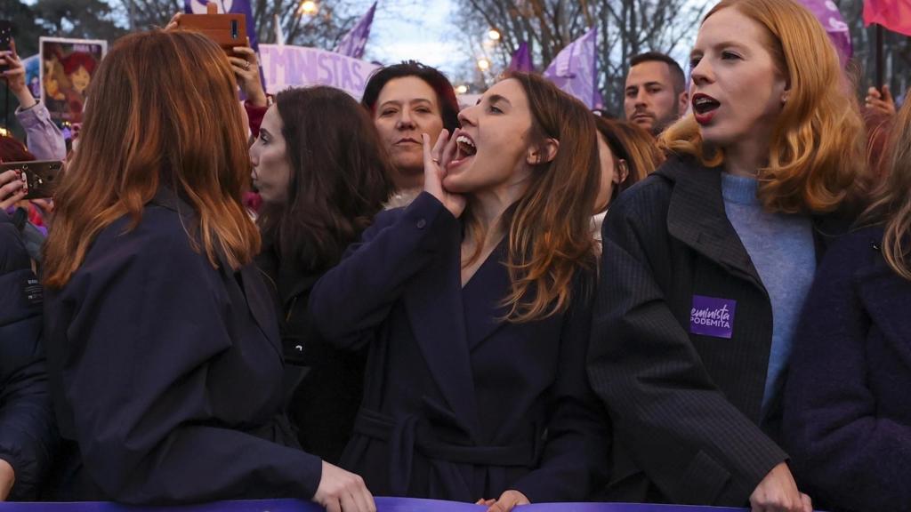 El grupo destacado de Unidas Podemos en el 8-M de Madrid.
