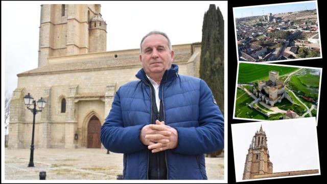 José Luis Gil, alcalde de Ampudia, y alguno de los encantos del pueblo