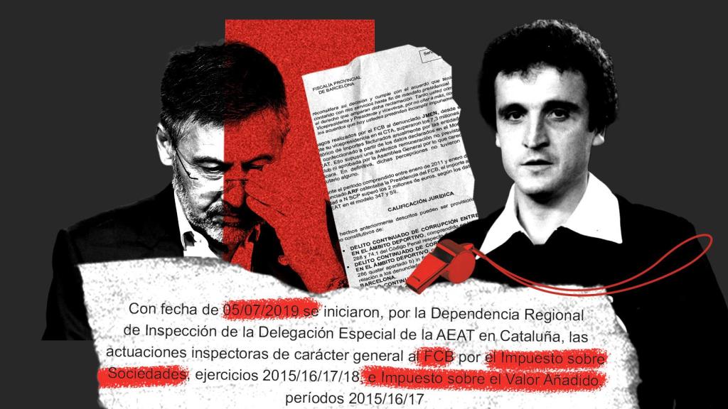 Montaje con Negreira y Bartomeu.