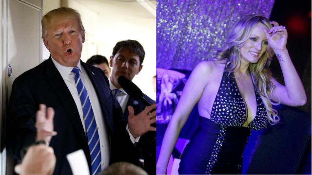 Donald Trump y la actriz porno Stormy Daniels.