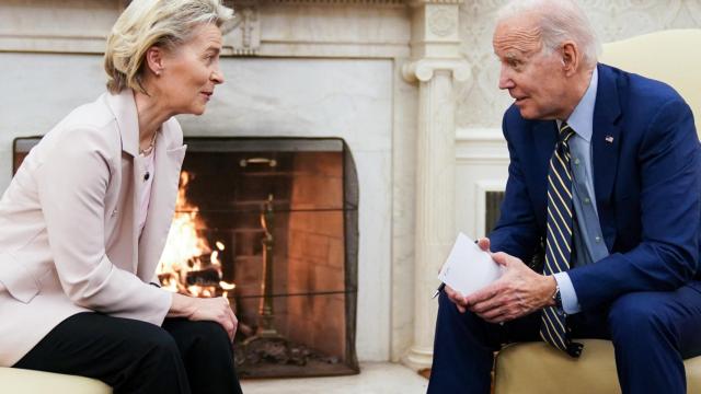 Ursula von der Leyen y Joe Biden, durante su reunión este viernes en la Casa Blanca