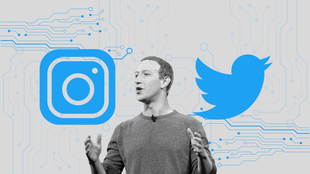 Fotomontaje con los logos de Twitter e Instagram.