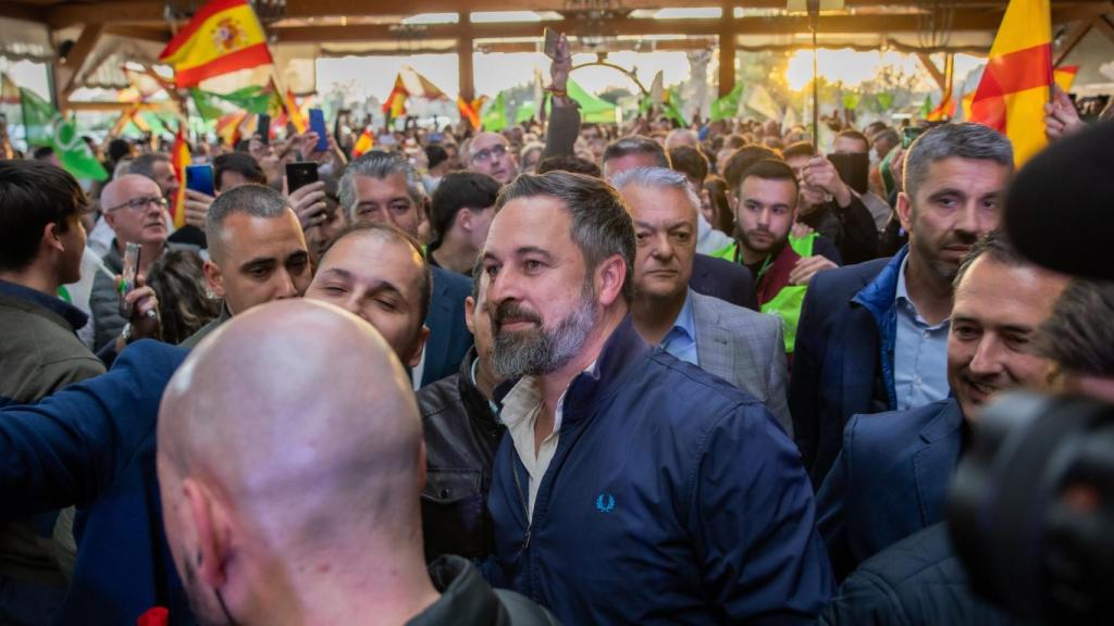 Abascal llegan al mitin de Vox en Talavera de la Reina.