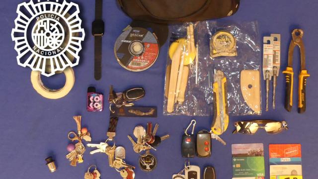 Objetos incautados por la Policía
