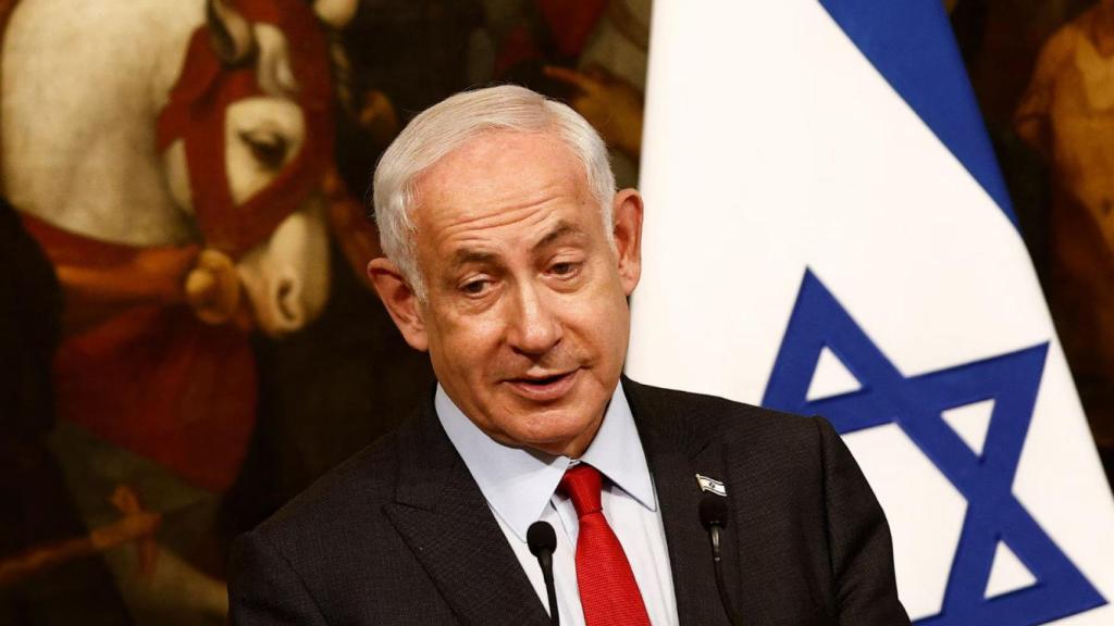 El primer ministro israelí, Benjamin Netanyahu, el pasado viernes en una rueda de prensa en Roma.
