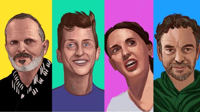 Miguel Bosé, Virginia Morales, Irene Montero y Pau Gasol.