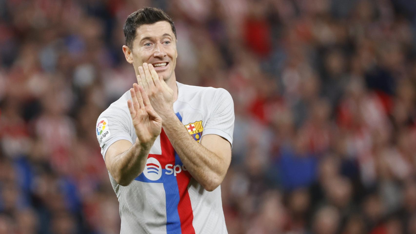 Lewandowski se lamenta tras una ocasión fallada en San Mamés