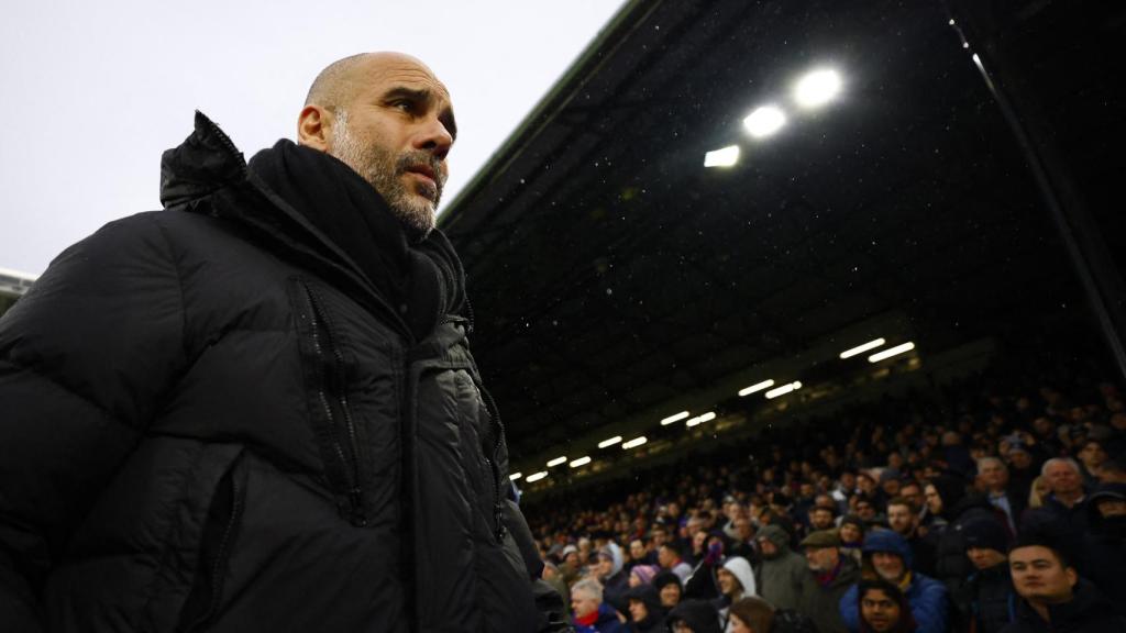 Pep Guardiola, durante el Crystal Palace - Manchester City