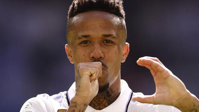 Eder Militao, celebrando su gol al Espanyol