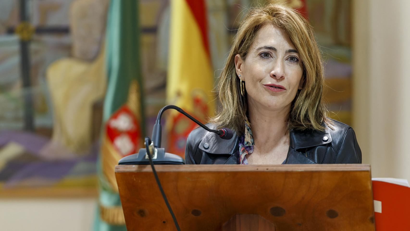 La ministra de Transportes, Movilidad y Agenda Urbana, Raquel Sánchez, el pasado jueves durante un evento del Mitma.