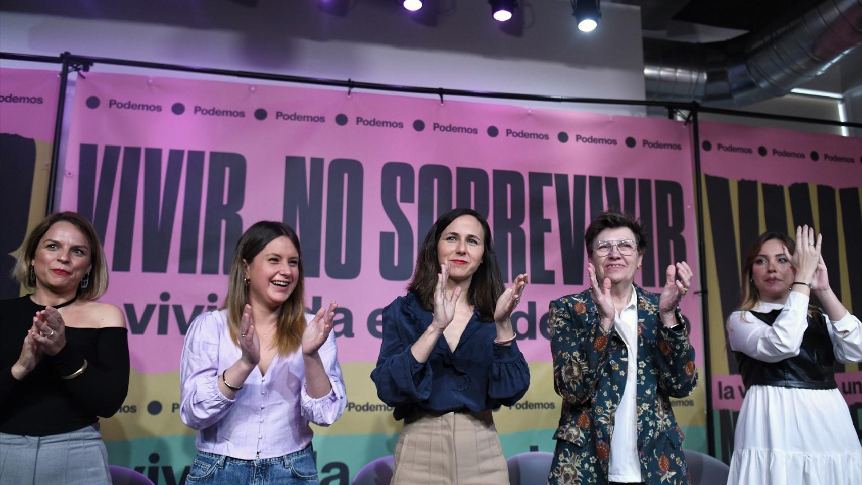 Ione Belarra, durante el acto