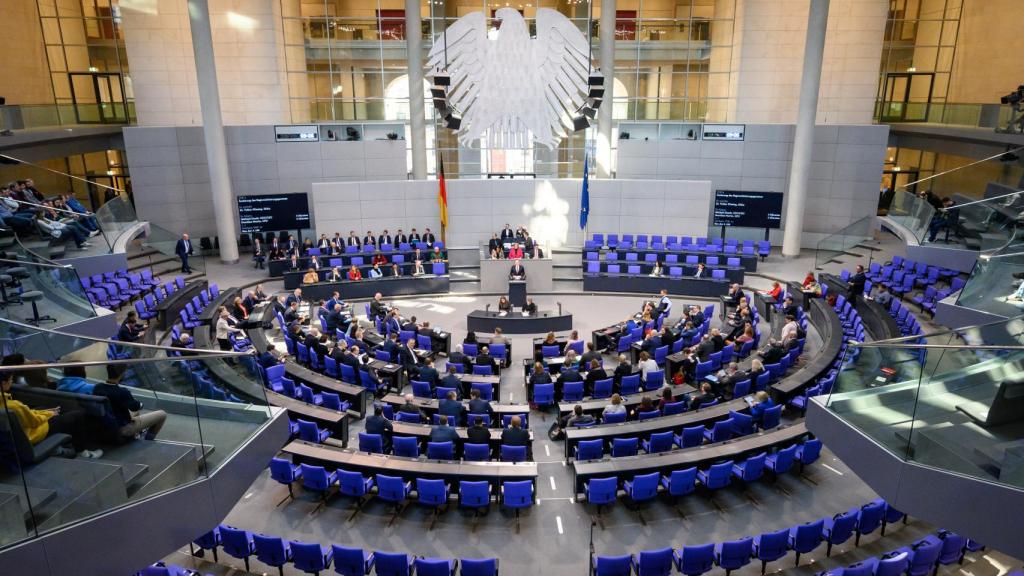 Interior del Bundestag, la Cámara Baja del Parlamento alemán.