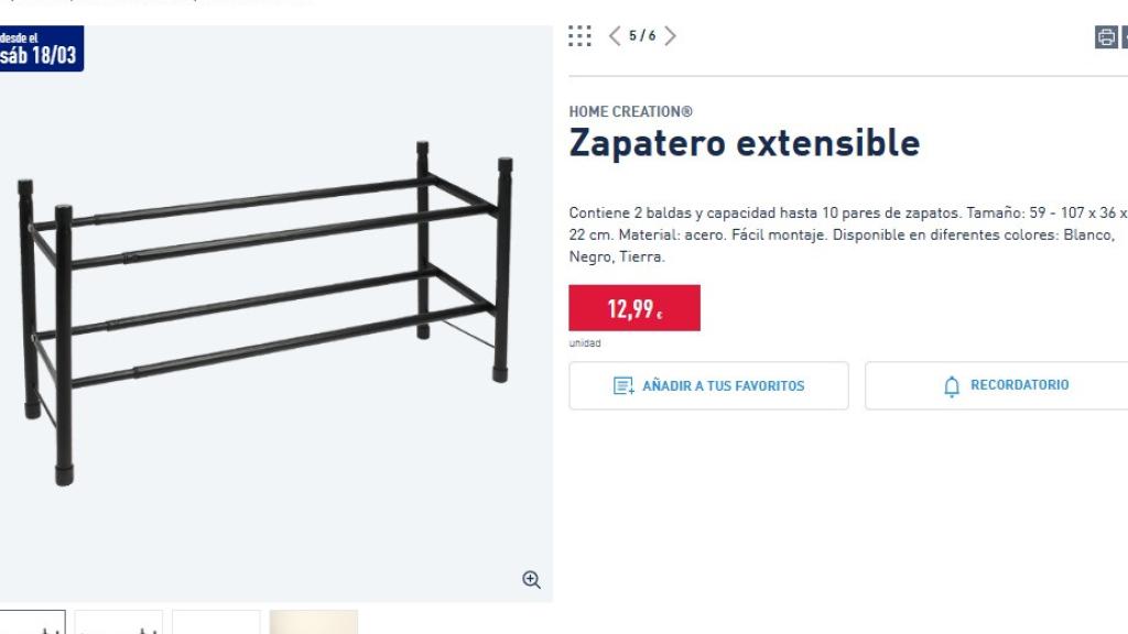 Zapatero extensible.