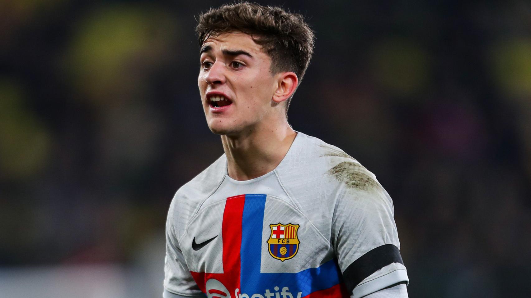 Gavi, en un partido del FC Barcelona de la temporada 2022/2023