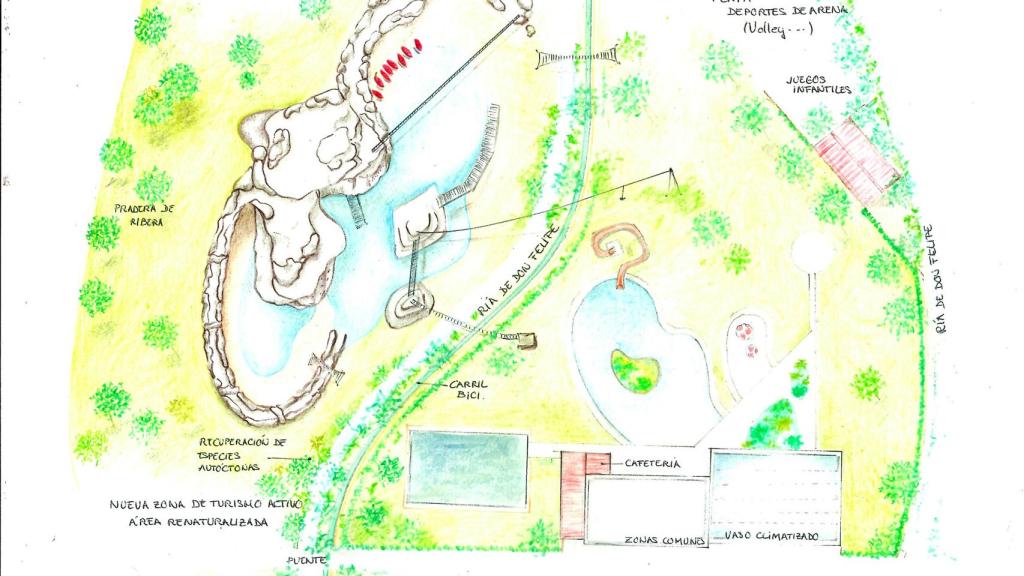Boceto del completo acuático presentado
