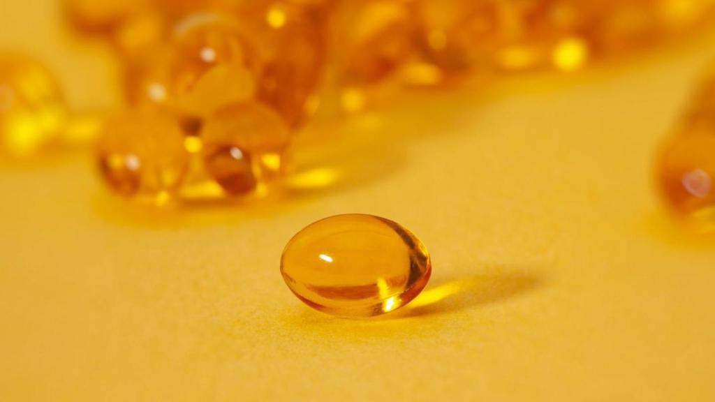 Cápsulas de gel de vitamina D.