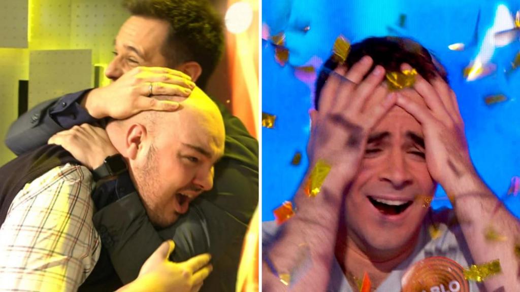 Fran González y Pablo Díaz, ganadores del bote de 'Pasapalabra' en Telecinco y Antena 3 respectivamente.