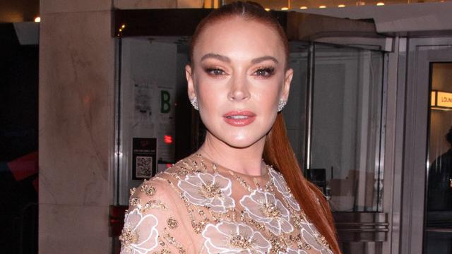 La actriz Lindsay Lohan en un acto público en Nueva York, en noviembre de 2022.
