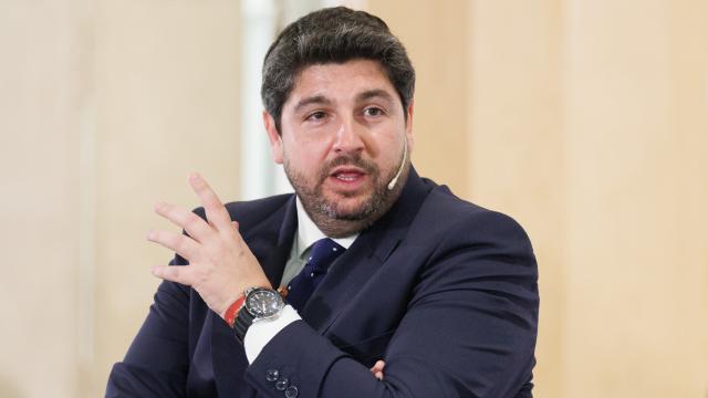 Fernando López Miras, presidente de Murcia, este martes en un desayuno informativo en Madrid.