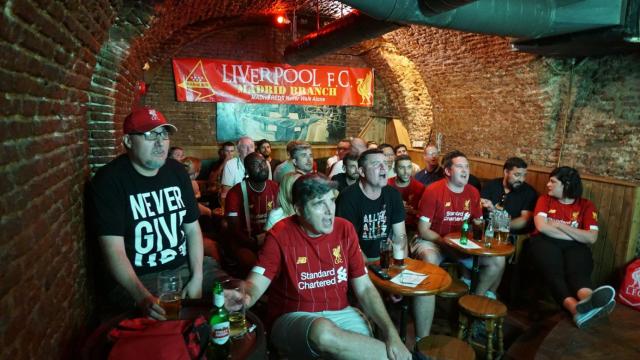 El pub irlandés Triskel donde está la sede de la peña del Liverpool en Madrid.