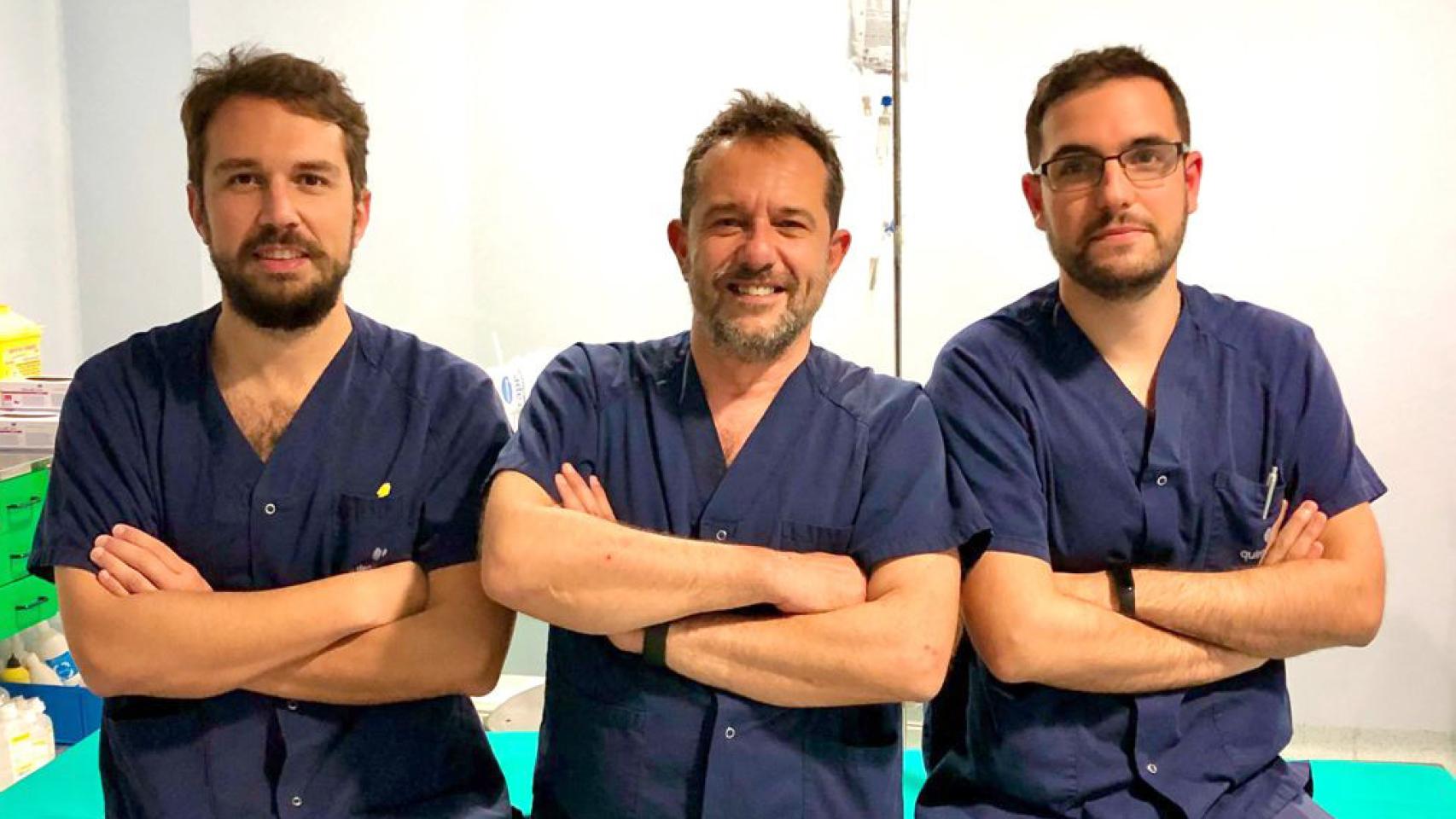 Los doctores Brunel, Lozano y Vilches.