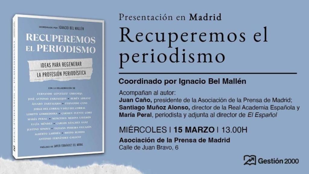 Presentación del libro 'Recuperemos el periodismo'.