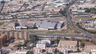 Imagen aérea del Palacio de Ferias de Málaga.