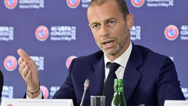 Aleksander Ceferin durante una competencia de la UEFA
