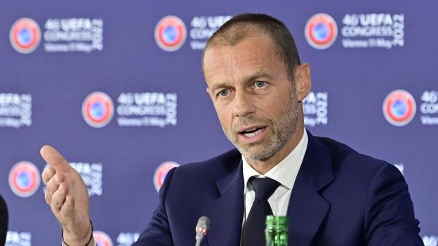 Aleksander Ceferin durante una competencia de la UEFA