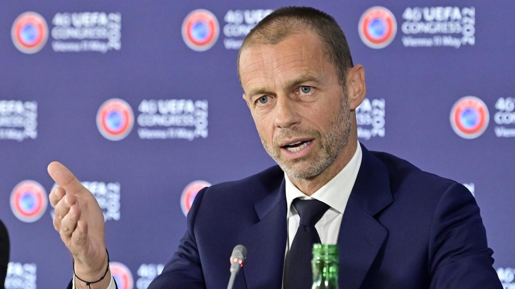Aleksander Ceferin durante una competencia de la UEFA