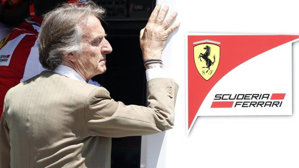 Luca Cordero di Montezemolo en el motorhome de Ferrari