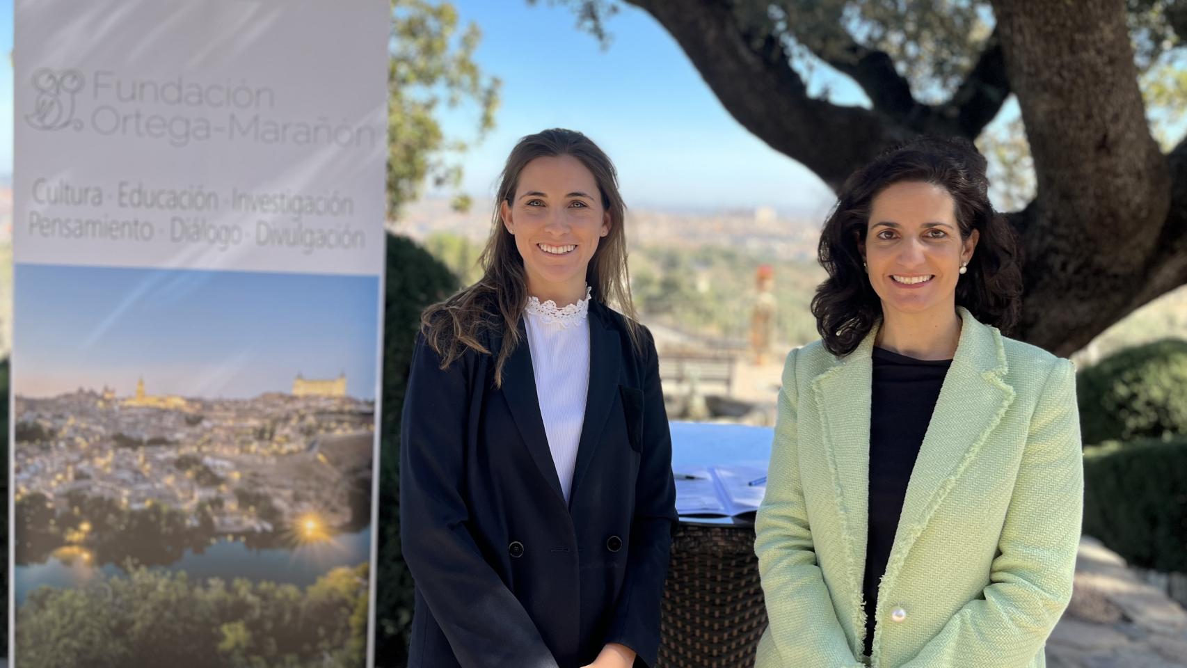 La Gerente del Cigarral de las Mercedes, Sara Lleida Gunderson, y la directora general de la Fundación Ortega - Marañón, Lucía Sala Silveira.