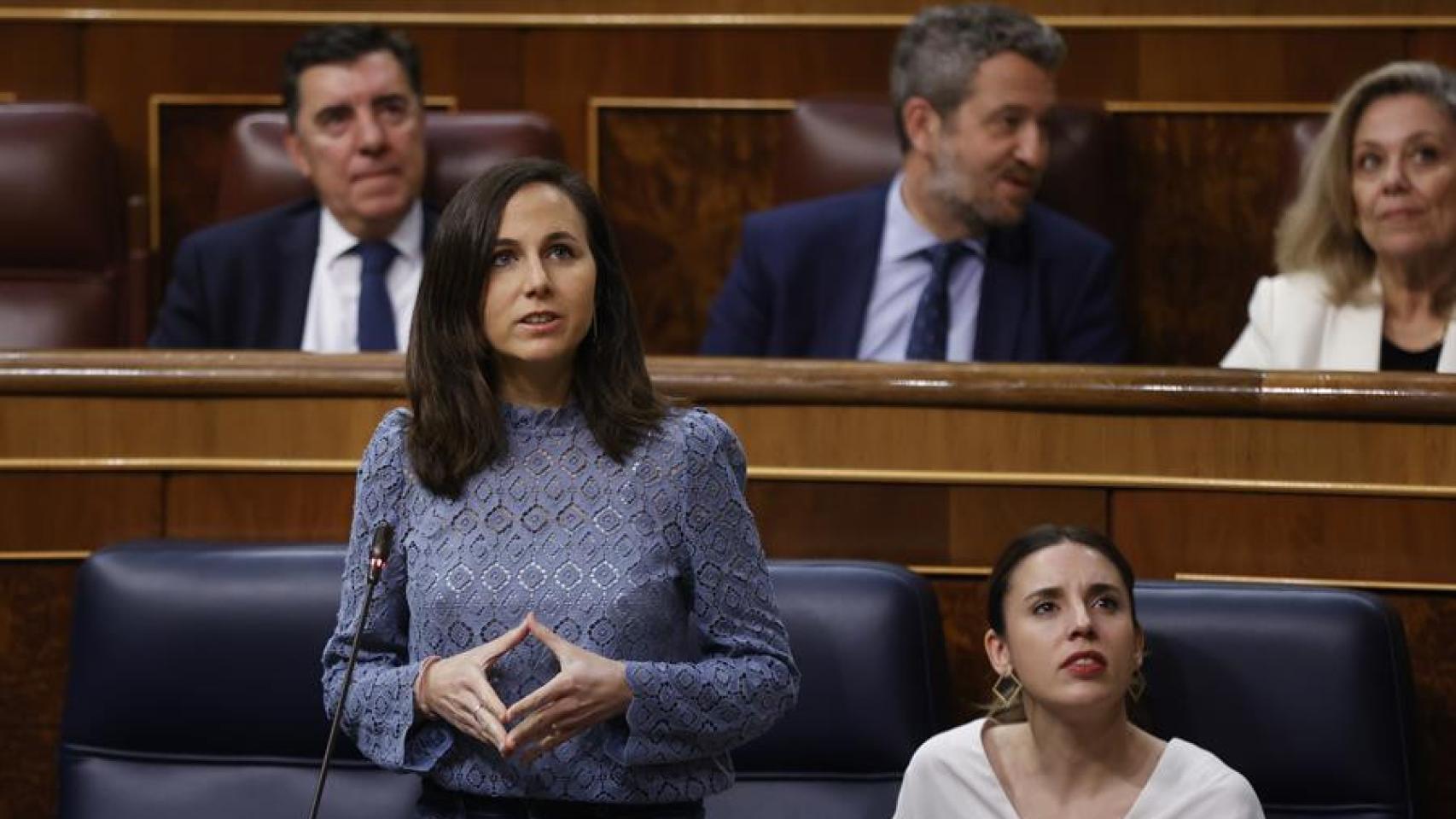 La ministra de Derechos Sociales, Ione Belarra, este miércoles durante la sesión de control al Gobierno en el Congreso de los Diputados.