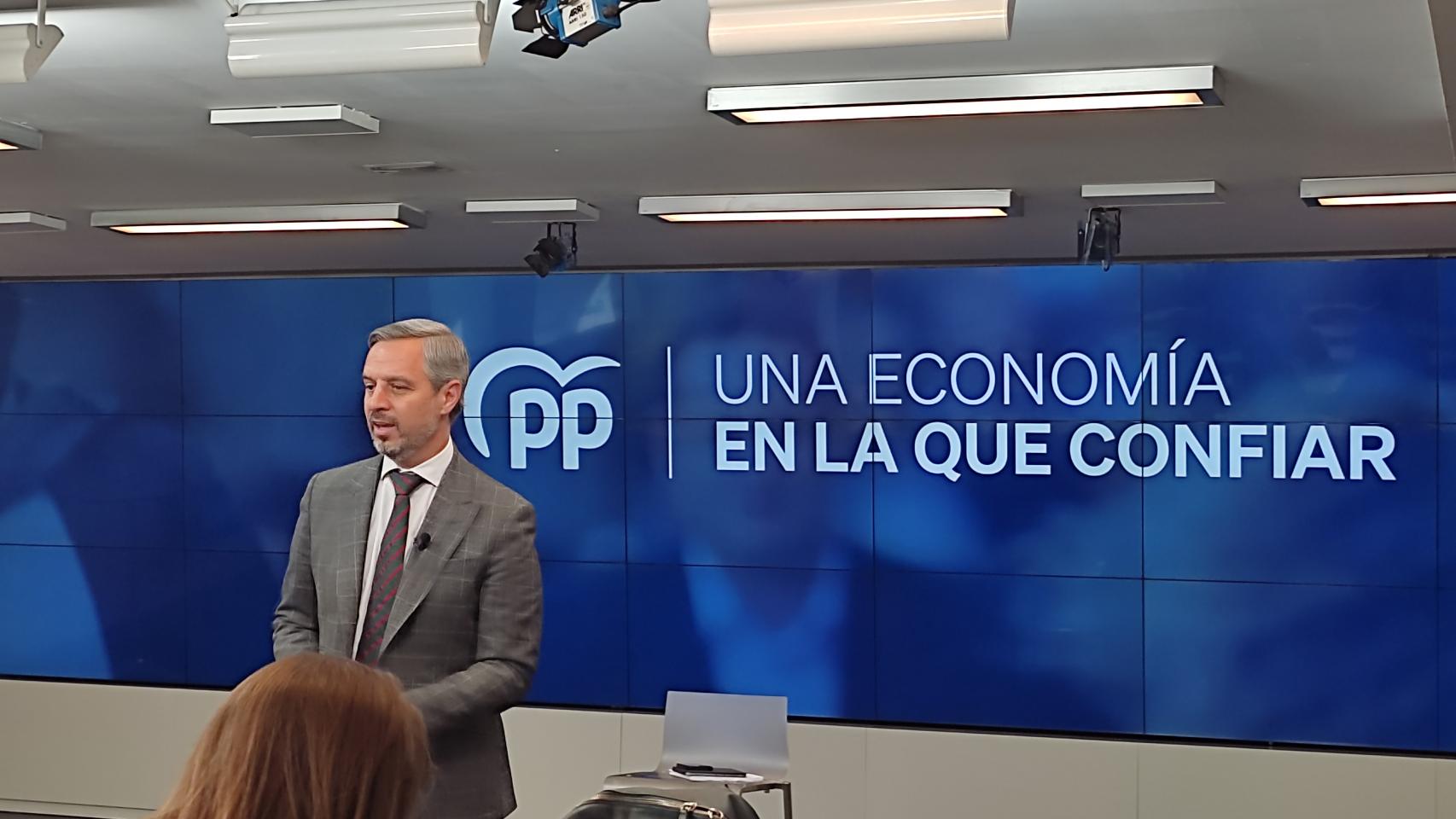 Juan Bravo, vicesecretario de economía del PP, en la mañana del miércoles.