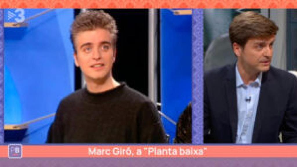 Marc Giró durante la grabación de un programa en TV3.
