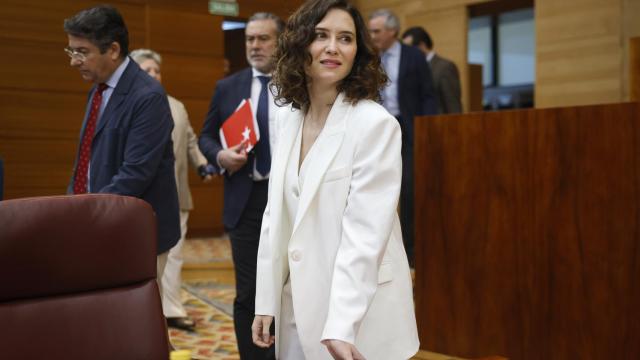 Isabel Díaz Ayuso este jueves en el pleno de la Asamblea de Madrid.