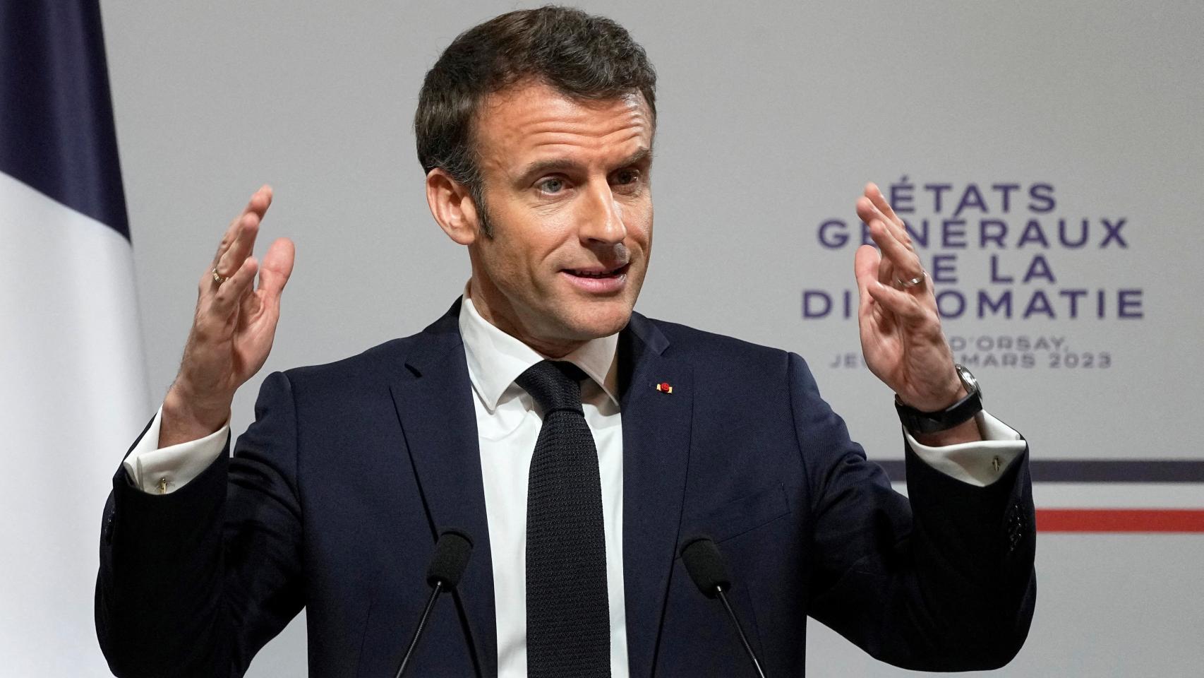 Emmanuel Macron durante una rueda de prensa en París.
