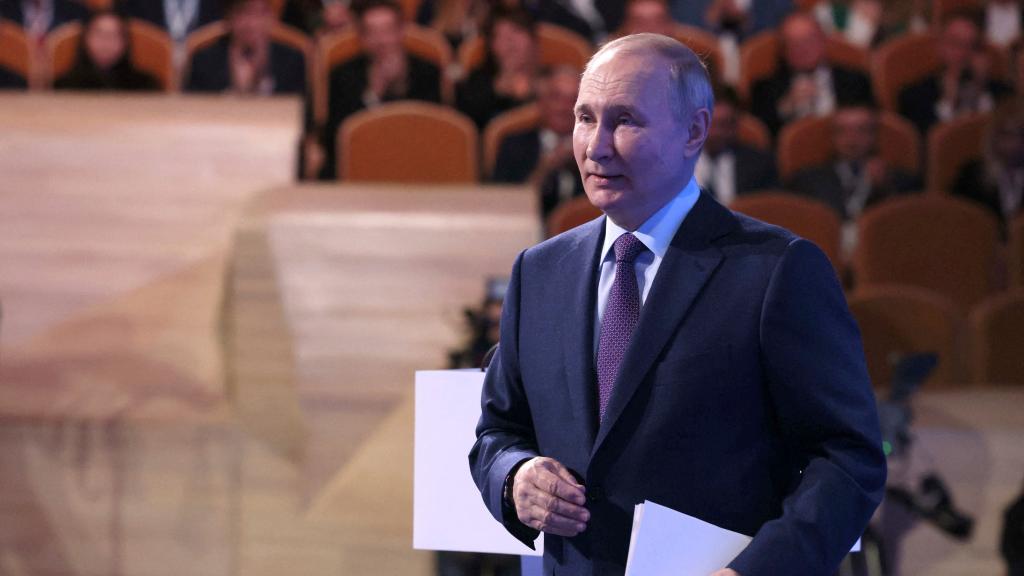 El presidente ruso, Vladimir Putin, en un encuentro con empresarios este jueves.
