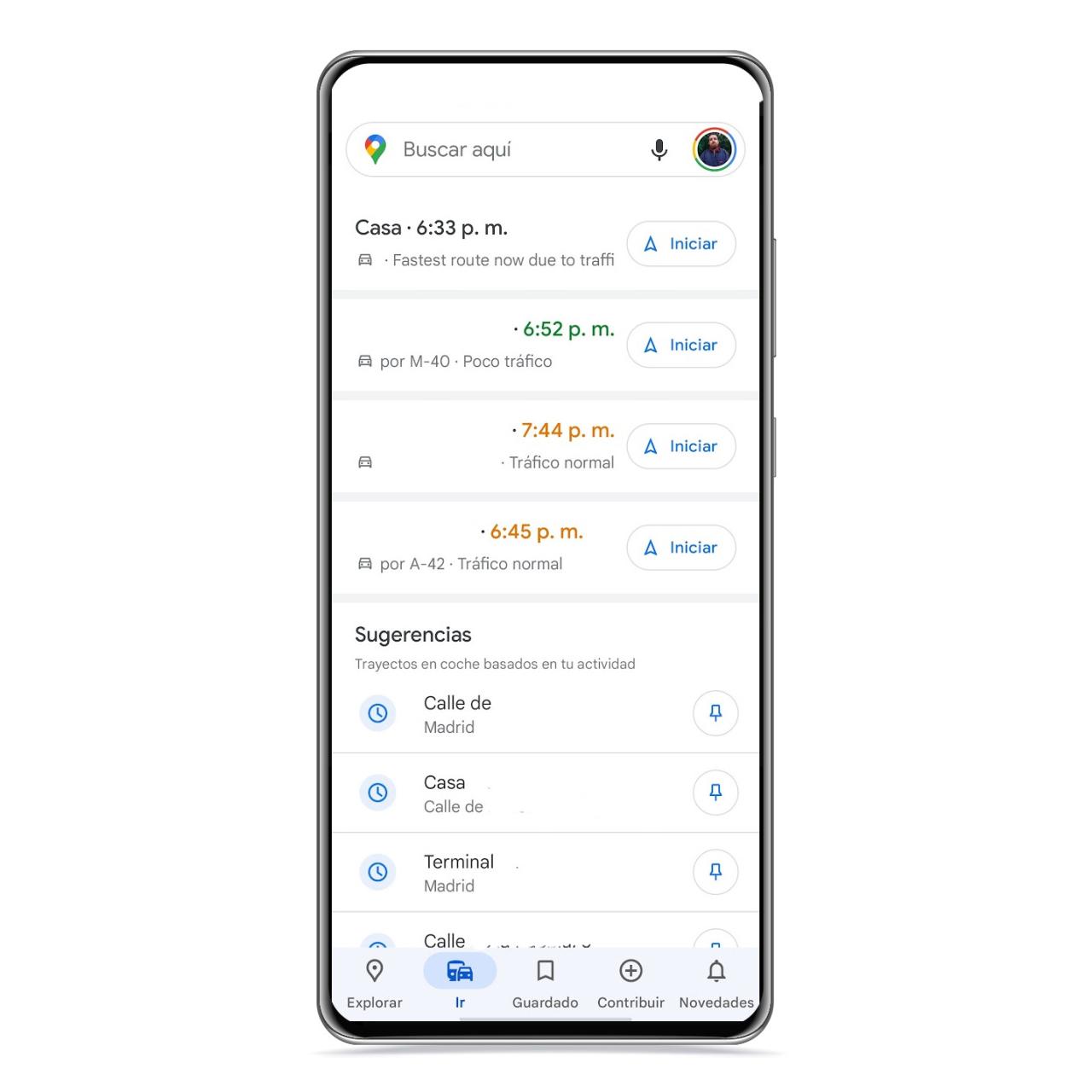 Direcciones fijas en Google Maps