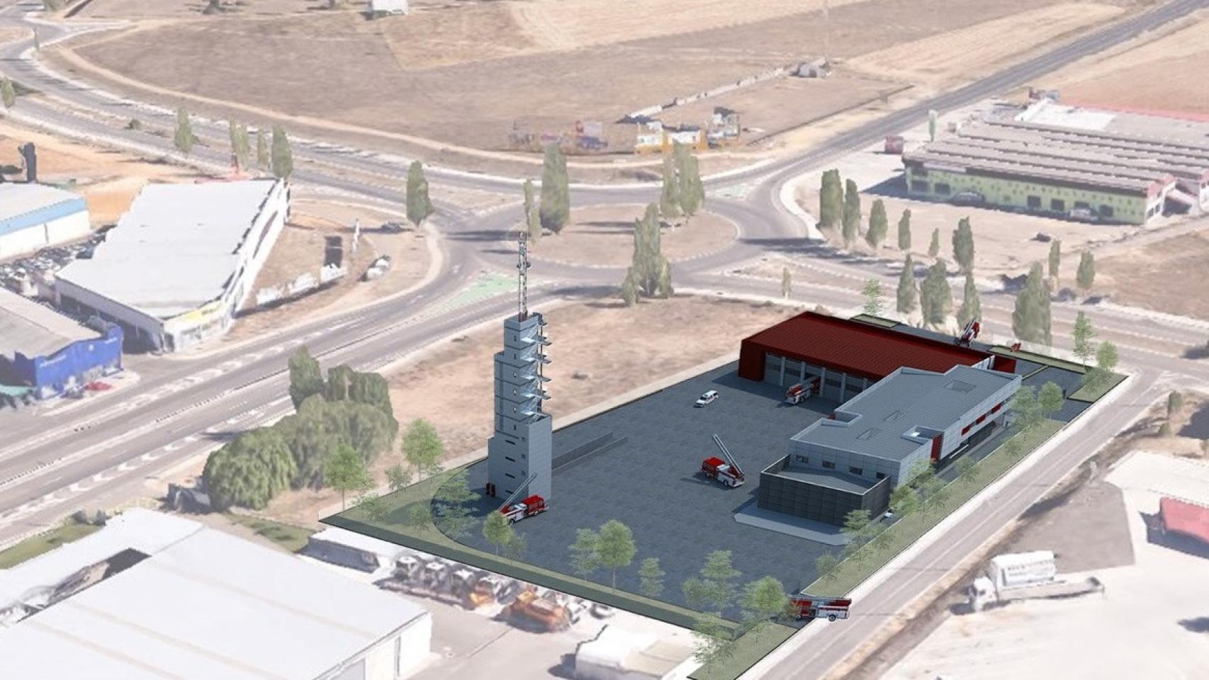 Imagen del proyecto del nuevo parque de bomberos de Zamora.