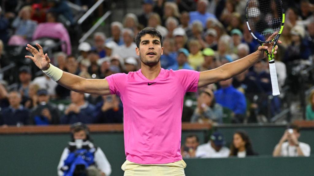 Carlos Alcaraz celebra una victoria en el Masters 1000 de Indian Wells