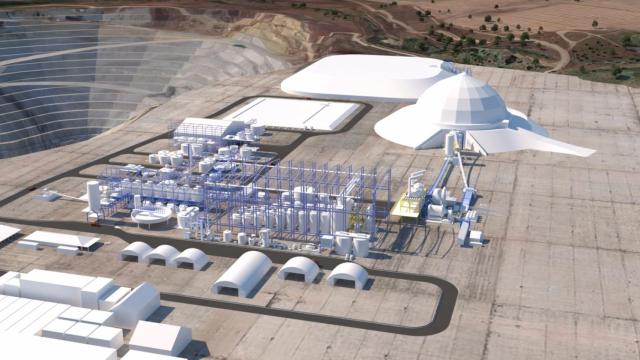 Recreación digital de la futura planta polimetalúrgica de Las Cruces.